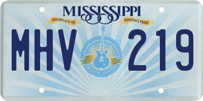 MS license plate MHV219