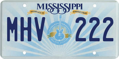 MS license plate MHV222