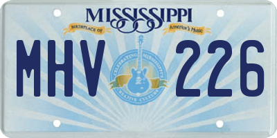 MS license plate MHV226