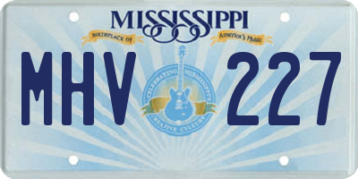 MS license plate MHV227