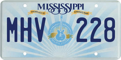 MS license plate MHV228
