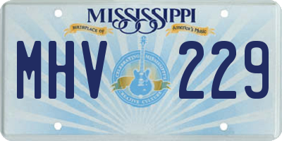 MS license plate MHV229