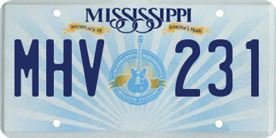 MS license plate MHV231