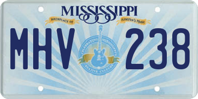 MS license plate MHV238