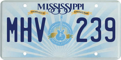 MS license plate MHV239