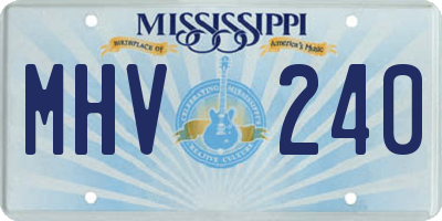 MS license plate MHV240