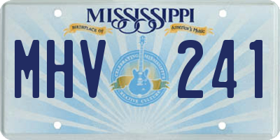 MS license plate MHV241