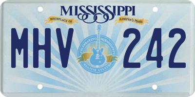 MS license plate MHV242