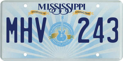 MS license plate MHV243
