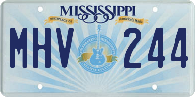 MS license plate MHV244