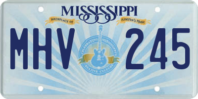 MS license plate MHV245