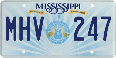 MS license plate MHV247