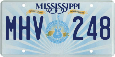 MS license plate MHV248