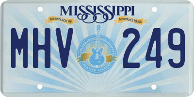 MS license plate MHV249