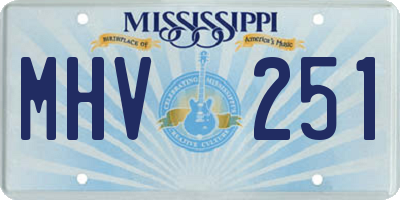 MS license plate MHV251