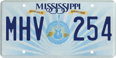 MS license plate MHV254