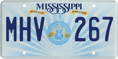 MS license plate MHV267