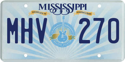MS license plate MHV270