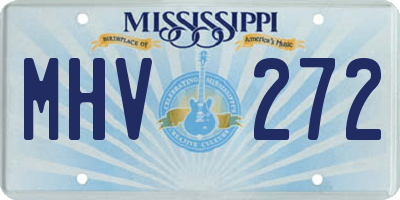 MS license plate MHV272