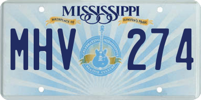 MS license plate MHV274