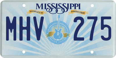 MS license plate MHV275
