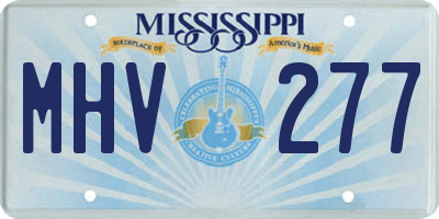 MS license plate MHV277