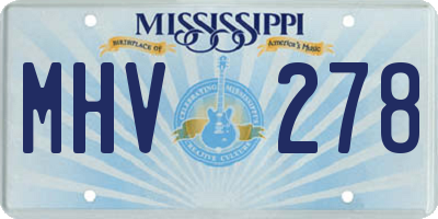 MS license plate MHV278