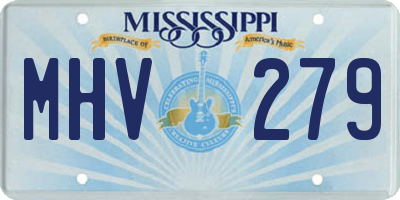 MS license plate MHV279