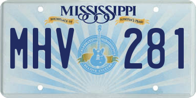 MS license plate MHV281