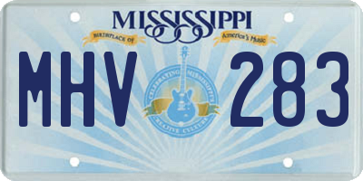 MS license plate MHV283