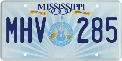 MS license plate MHV285