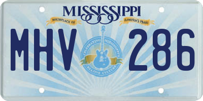MS license plate MHV286