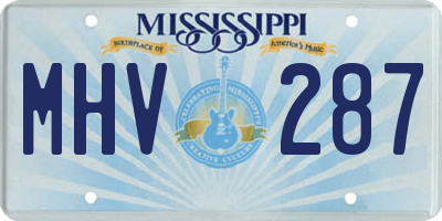 MS license plate MHV287