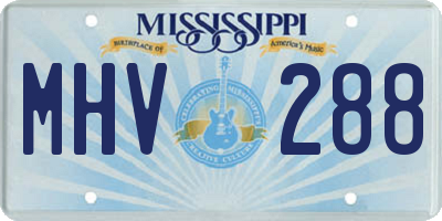 MS license plate MHV288
