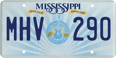 MS license plate MHV290