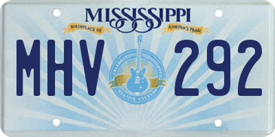 MS license plate MHV292