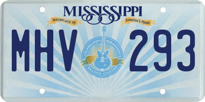 MS license plate MHV293