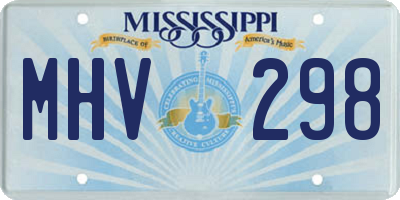MS license plate MHV298