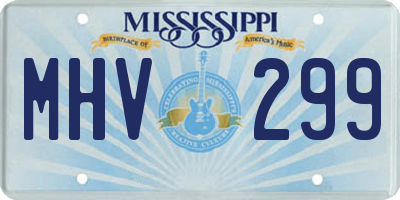 MS license plate MHV299