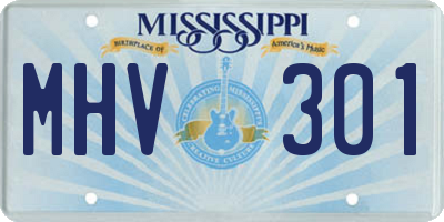 MS license plate MHV301