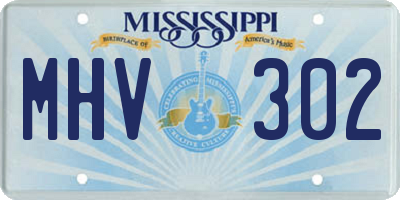 MS license plate MHV302