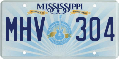 MS license plate MHV304