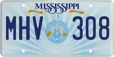 MS license plate MHV308
