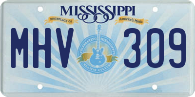MS license plate MHV309