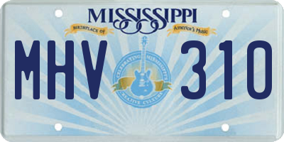 MS license plate MHV310