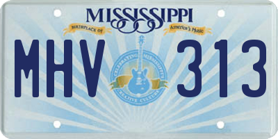 MS license plate MHV313
