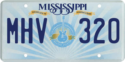 MS license plate MHV320