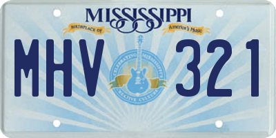 MS license plate MHV321