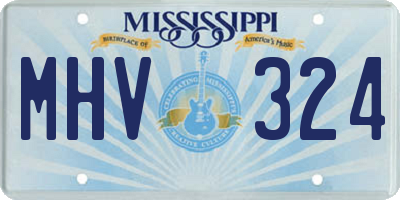 MS license plate MHV324