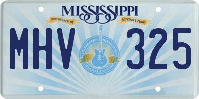 MS license plate MHV325